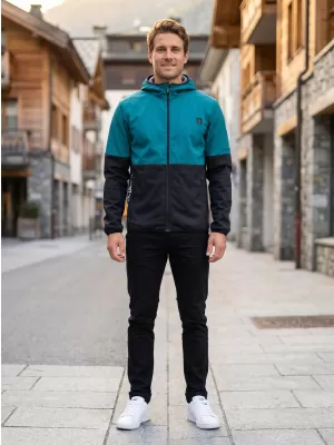 Pánska softshellová bunda premium ALTISPORT VOJ/ALM051JACK01 PETROLEJOVÁ/ČIERNA