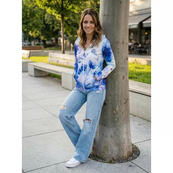  Dámska mikina na zips premium ALTISPORT VOJ/ALW127MI02 MODRÁ/FIALOVÁ 