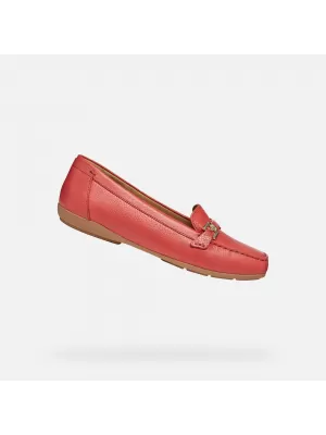 Dámske mokasíny GEOX ANNYTAH MOC G012826 ČERVENÁ