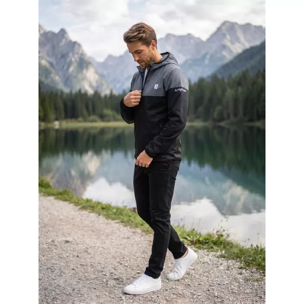  Pánska softshellová bunda premium ALTISPORT VOJ/ALM051JACK01 ŠEDOČIERNA 