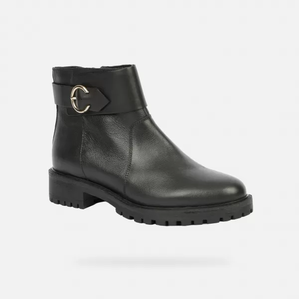  Dámske členkové čižmy GEOX HOARA G004352 ČIERNA 