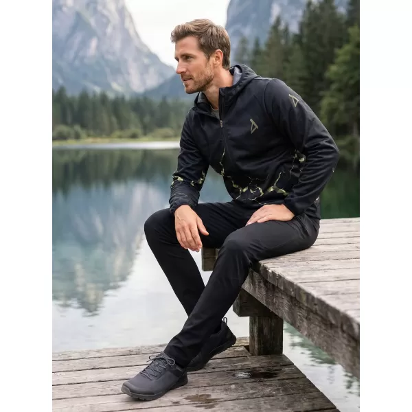  Pánska softshellová bunda premium ALTISPORT VOJ/ALM129JACK01 ČIERNA/MILITARY 