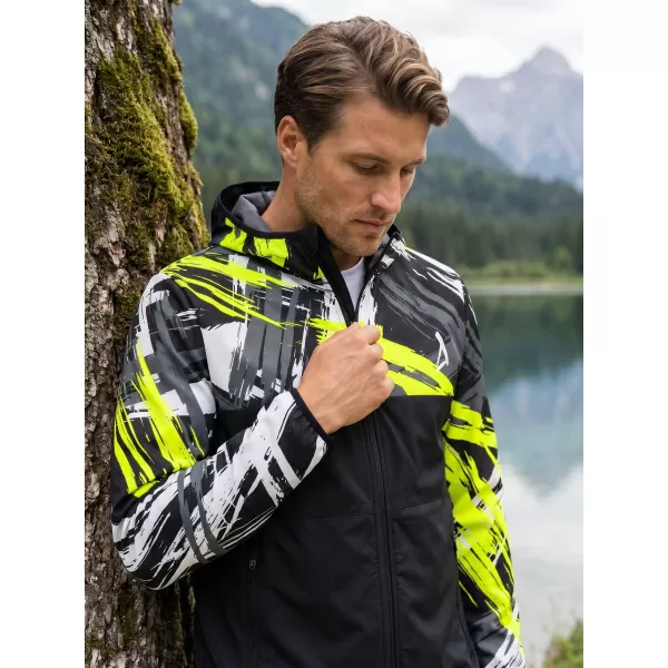  Pánska softshellová bunda premium ALTISPORT VOJ/ALM039JACK01 ČIERNOŽLTÁ 