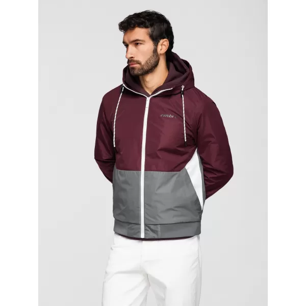  Pánska bunda OMBRE OM-JANP-0242 BURGUNDY-GRAY 