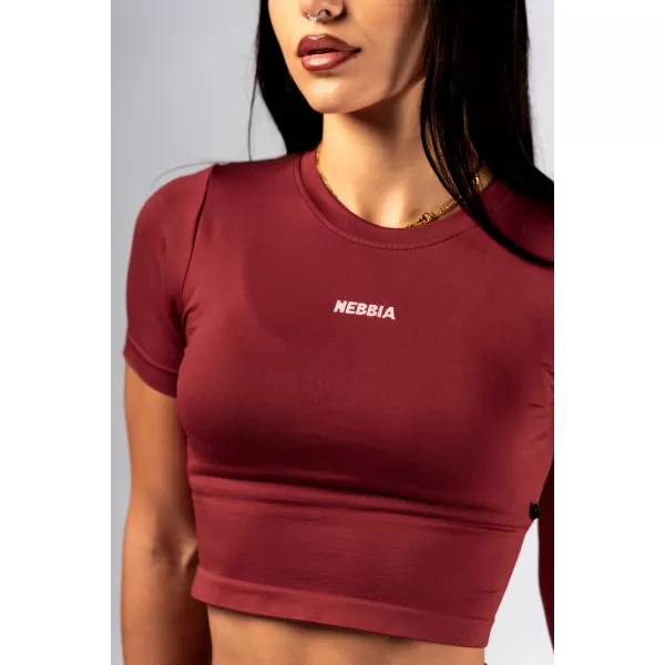  Bezšvový crop top s krátkym rukávom POWER 891 RED Nebbia 