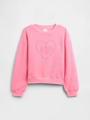 Detská mikina GAP CREW SWEATSHIRT 839163-00 PINK HEART