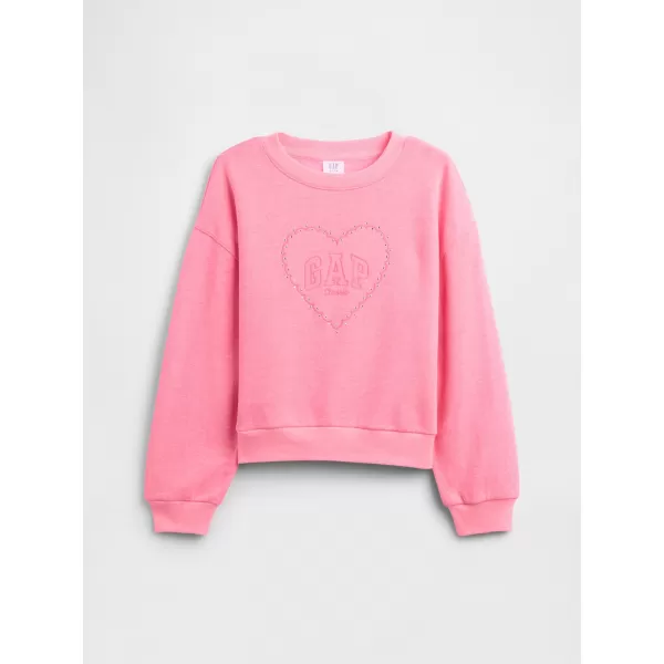  Detská mikina GAP CREW SWEATSHIRT 839163-00 PINK HEART 