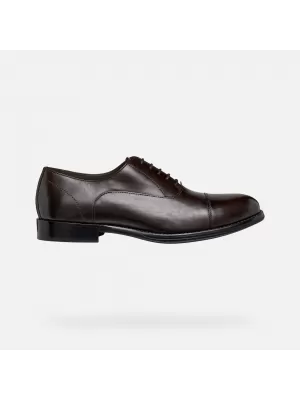 Pánske spoločenské topánky GEOX BARBERIGO G014409 TMAVO HNEDÁ