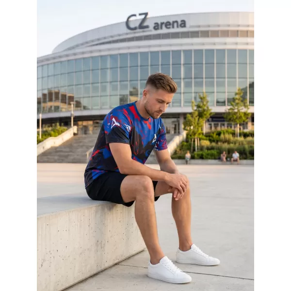  Pánske tričko premium ALTISPORT VOJ/ALM131TR01 MODRÁ/ČIERNA 