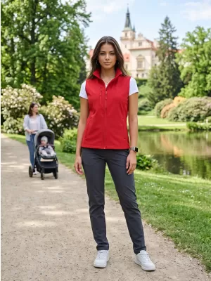 Dámska softshellová vesta ALTISPORT NoPrint NP/ALW965 ČERVENÁ