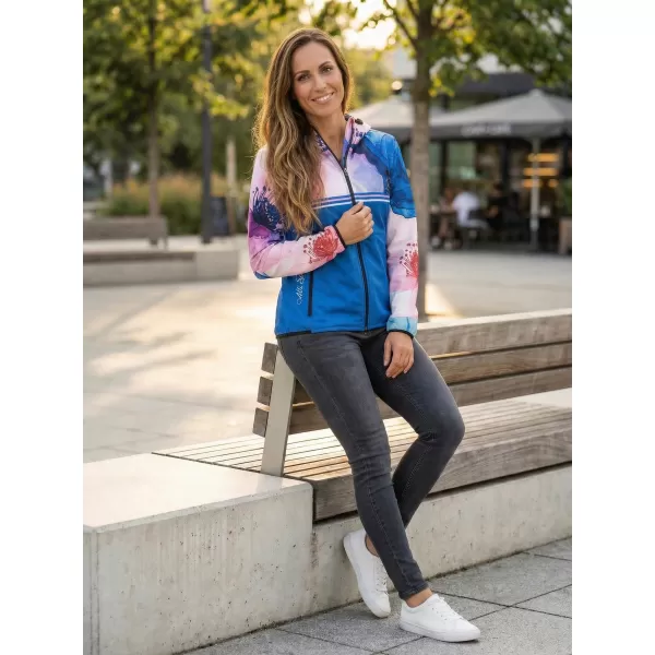  Dámska softshellová bunda premium ALTISPORT VOJ/ALW117JACK01 MODRÁ/RUŽOVÁ 