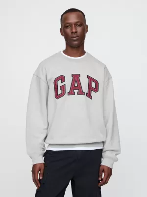 Pánska mikina GAP LOGO CREW SWEATSHIRT 616625-00 LIGHT GREY HEATHER