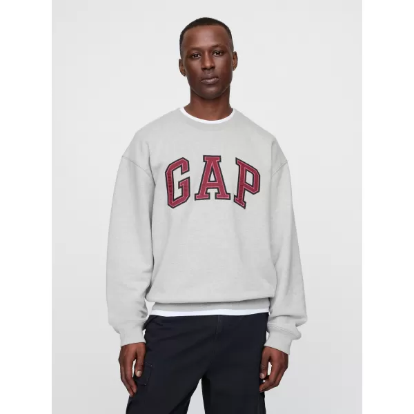  Pánska mikina GAP LOGO CREW SWEATSHIRT 616625-00 LIGHT GREY HEATHER 