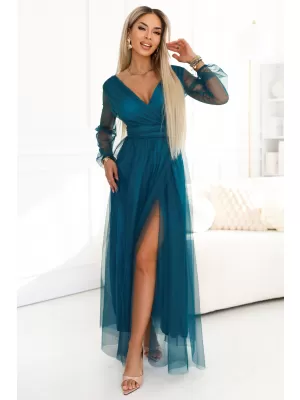 Dámske šaty NUMOCO 664-2 FĽAŠKOVO ZELENÁ