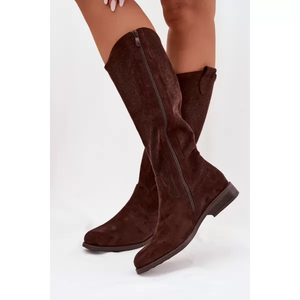  Dámske čižmy S.BARSKI HY61-8022 BROWN 