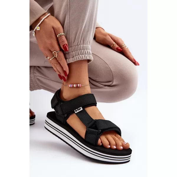  Dámske sandále LEE COOPER LCW-24-05-2753L BLACK/WHITE 