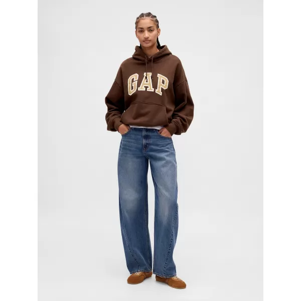  Pánska mikina GAP HEAVYWEIGHT LOGO HOODIE PULLOVER 823104-04 DARK BROWN 