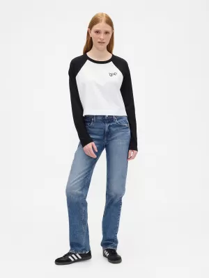 Dámske tričko GAP RAGLAN CROPPED TEE 846969-03 BLACK