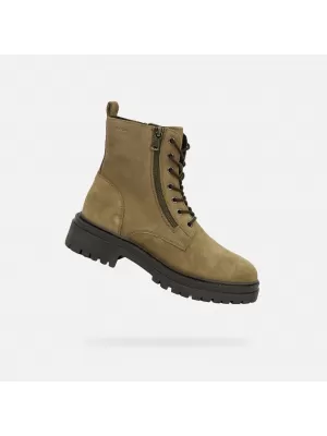 Dámske členkové čižmy GEOX IRIDEA G004093 KAKI