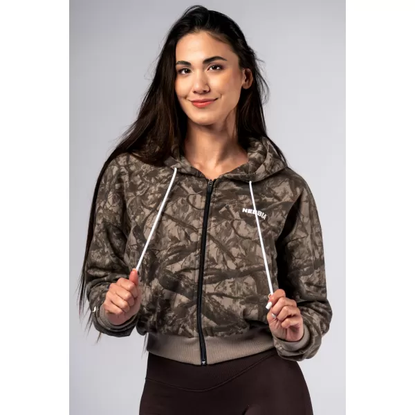  Mikina na zips POWER 895 LIGHT BROWN CAMO Nebbia 