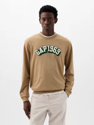 Pánska mikina GAP LOGO CREWNECK SWEATSHIRT 829103-08 PERFECT KHAKI