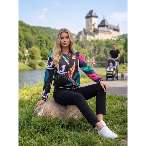  Dámska bunda ALTISPORT HADARIT ČIERNA VZOR 