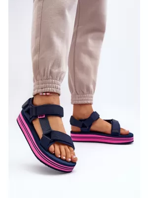 Dámske sandále LEE COOPER LCW-24-05-2753L NAVY/FUCHSIA