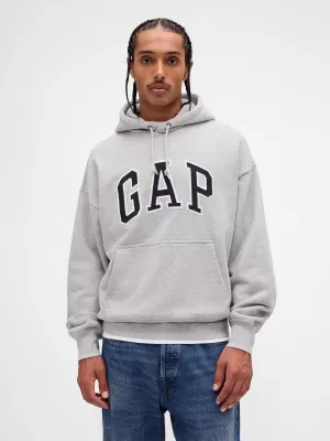 Pánska mikina GAP HEAVYWEIGHT LOGO HOODIE PULLOVER 823104-05 LIGHT GREY HEATHER