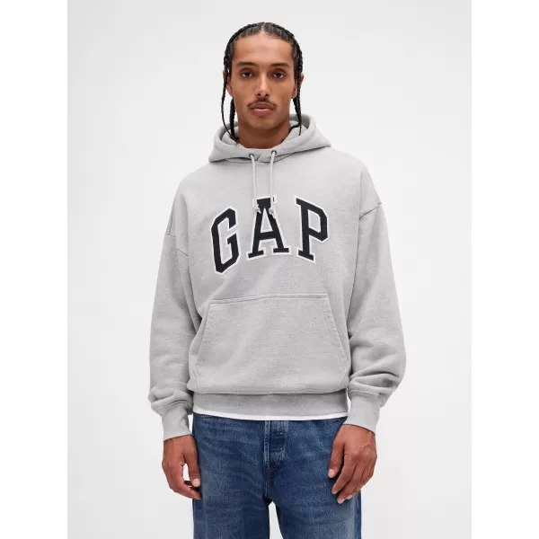  Pánska mikina GAP HEAVYWEIGHT LOGO HOODIE PULLOVER 823104-05 LIGHT GREY HEATHER 