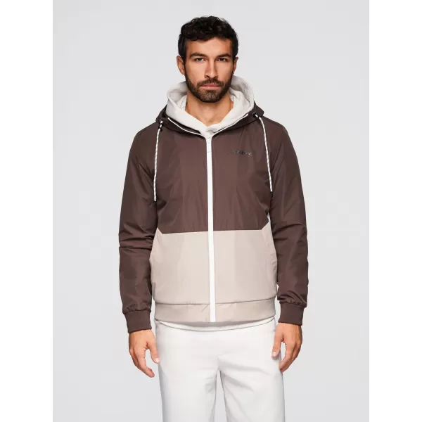  Pánska bunda OMBRE OM-JANP-0242 BROWN AND BEIGE 