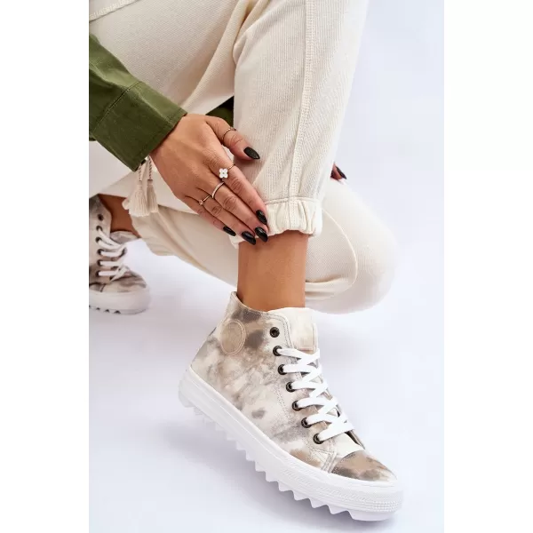  Dámske tenisky BIG STAR LL274047 WHITE/OLIVE Big Star Shoes 