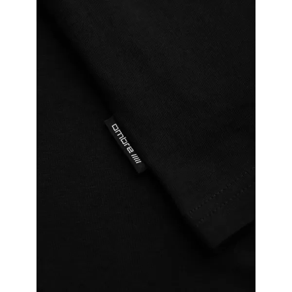  Pánske tričko OMBRE OM-LSPT-0136 BLACK 