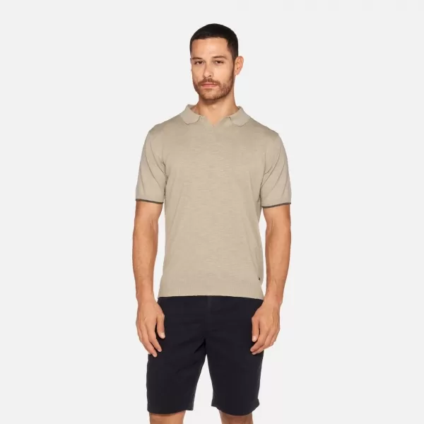  Pánske tričko GEOX KNIT G012318 BÉŽOVÁ 