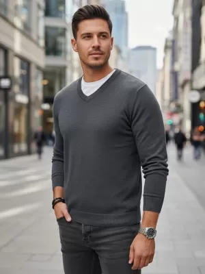 Pánsky sveter DSTREET WX2316 SVETLO ŠEDÁ