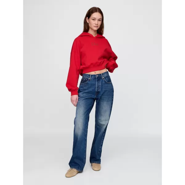  Dámska mikina GAP CROPPED LOGO PULLOVER HOODIE 841725-12 TOMATO SAUCE 