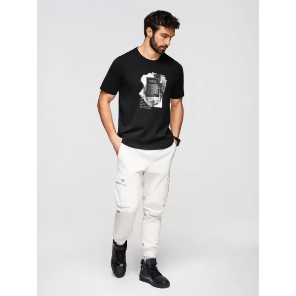  Pánske tričko OMBRE OM-TSPT-0261 BLACK 