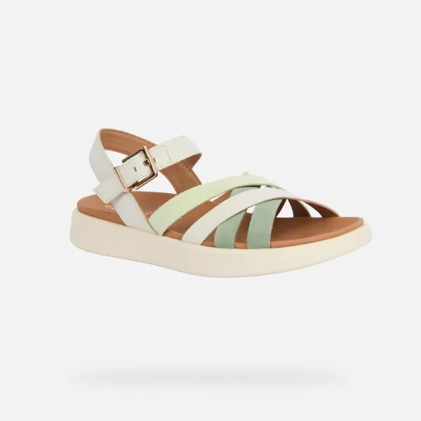  Dámske sandále GEOX XAND 2S G012749 KRÉMOVÁ 