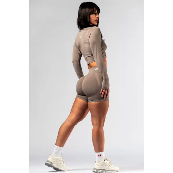  Push-up šortky s vysokým pásom POWER 893 LIGHT BROWN ASH Nebbia 