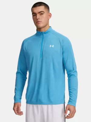 Pánske tričko UNDER ARMOUR UA TECH TEXTURED 1/2 ZIP 1382797-453 MODRÁ