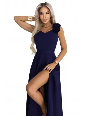 Dámske šaty NUMOCO 643-4 NÁMORNÁ MODRÁ