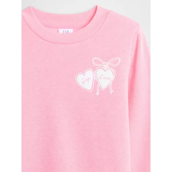  Detská mikina GAP CREW SWEATSHIRT 839149-05 NEON PINK ROSE 