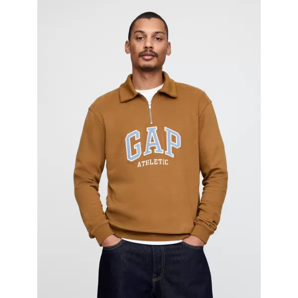  Pánska mikina GAP POLO HALF ZIP SWEATSHIRT 744734-00 BRIGHT BROWN 