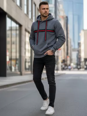 Pánska mikina DSTREET BX5937 SIVÁ