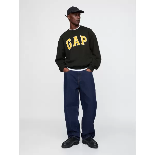  Pánska mikina GAP LOGO CREW SWEATSHIRT 616625-02 TRUE BLACK 