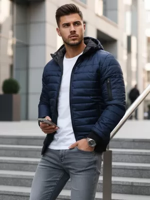 Pánska bunda DSTREET TX2228 TMAVO MODRÁ