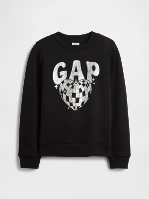 Detská mikina GAP CREW SWEATSHIRT 839149-07 DISCO BALL SILVER