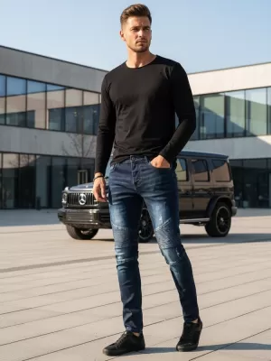Pánske nohavice DSTREET UX3804 MODRÁ