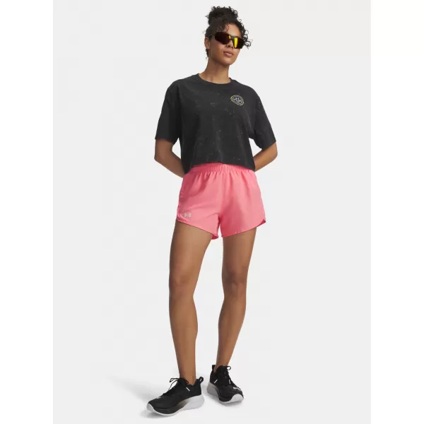  Dámske kraťasy UNDER ARMOUR UA FLY BY 3'' SHORTS 1382438-602 RUŽOVÁ 