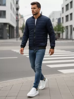 Pánska bunda DSTREET TX2205 TMAVO MODRÁ