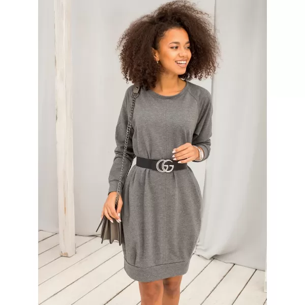  Dámske šaty BASIC FEEL GOOD RV-TU-5184.93P DARK GREY 